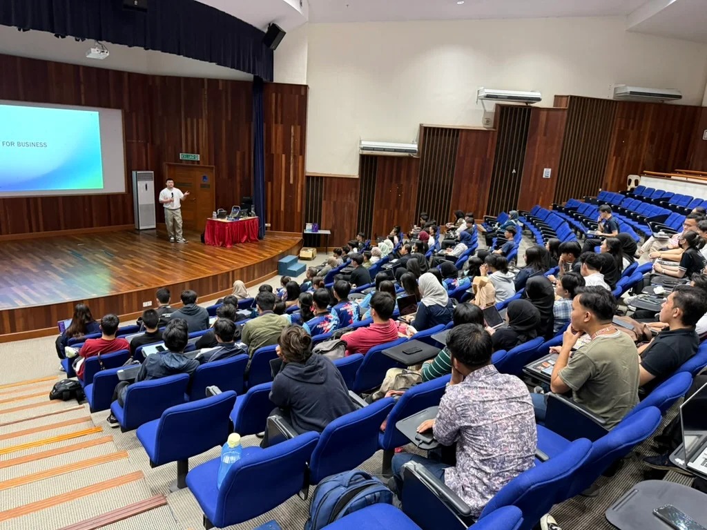 A full lecture theatre during a nationwide training delivery.
